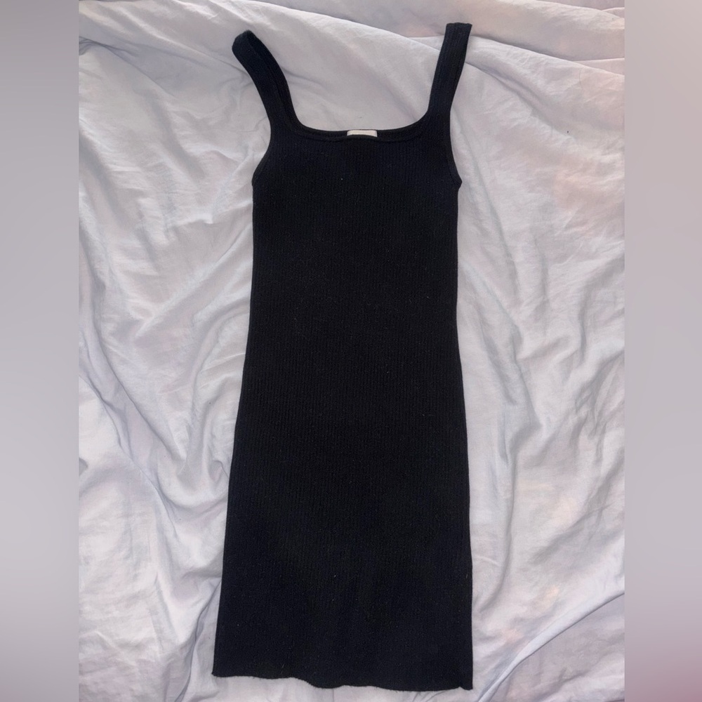 Wilfred Black Mini Dress Square Neck